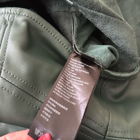 By Anthropologie Samira Dark Green Faux Vegan Leather Jumpsuit - Picture 7 of 11